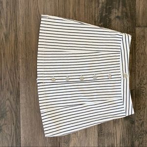 Button down black and white stripped skirt
